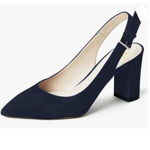 Miss Left Chic Navy Slingback Heels 8.5